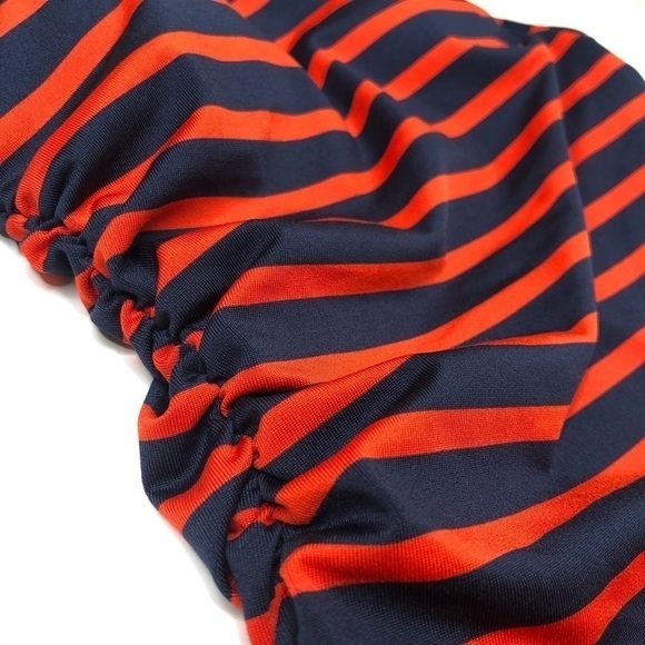 NEW Michael Micheal Kors Maillot Red Navy Striped One Shoulder Nautical Swimsuit - Picture 9 of 15